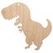 Cute Tyrannosaurus Rex Dinosaur Unfinished Craft Wood Holiday Christmas Tree DIY Pre-Drilled Ornament